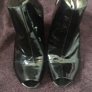 Guess Patent Leather Peep toe booties